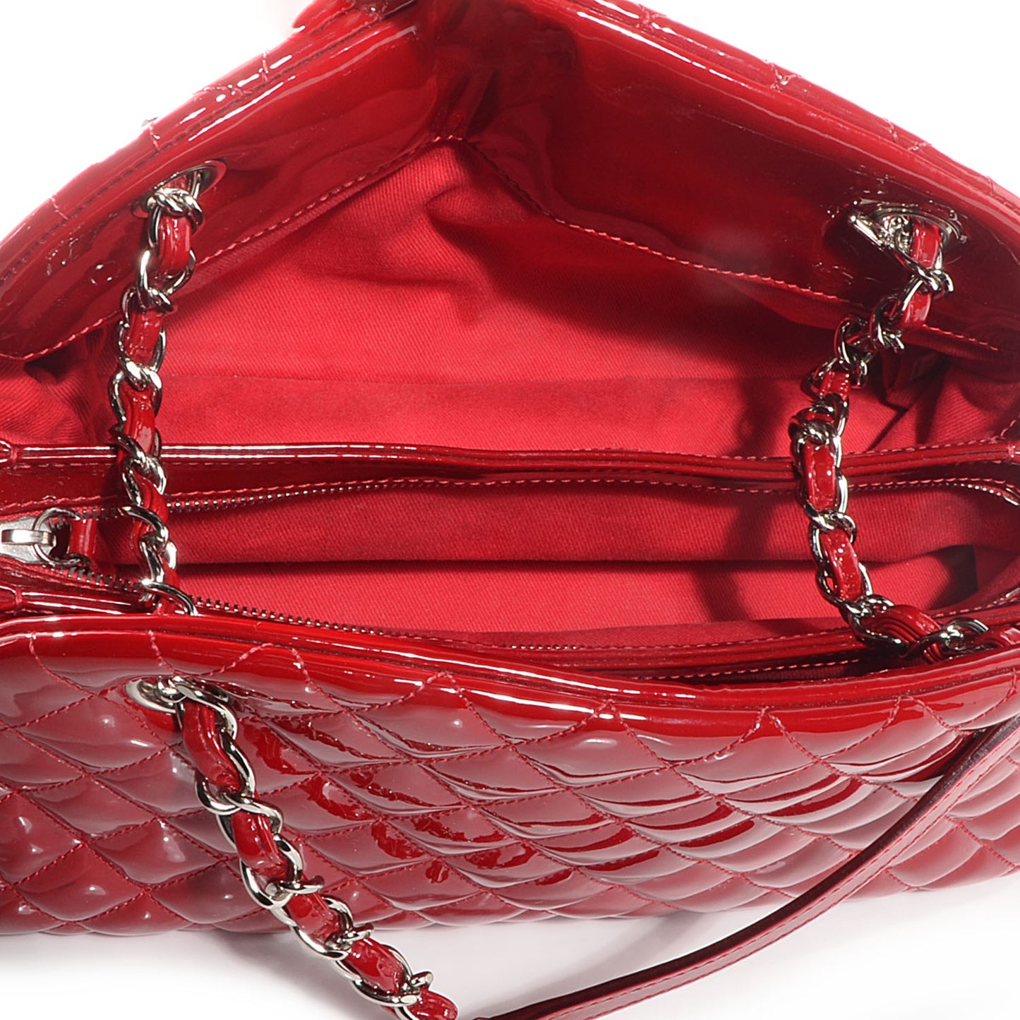 Patent Quilted Medium Just Mademoiselle Red