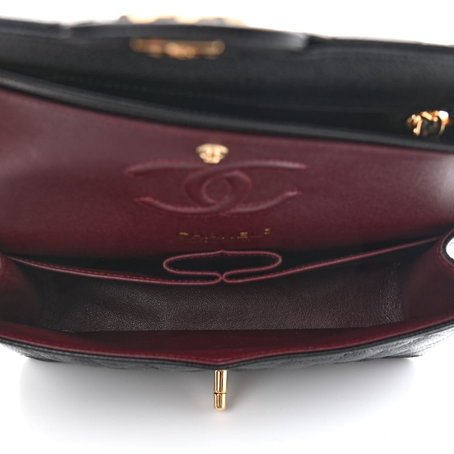 Caviar Quilted Small Double Flap Black