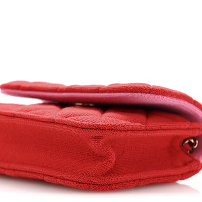 Chanel Jersey Quilted Micro Mini Flap Red 10 of 10