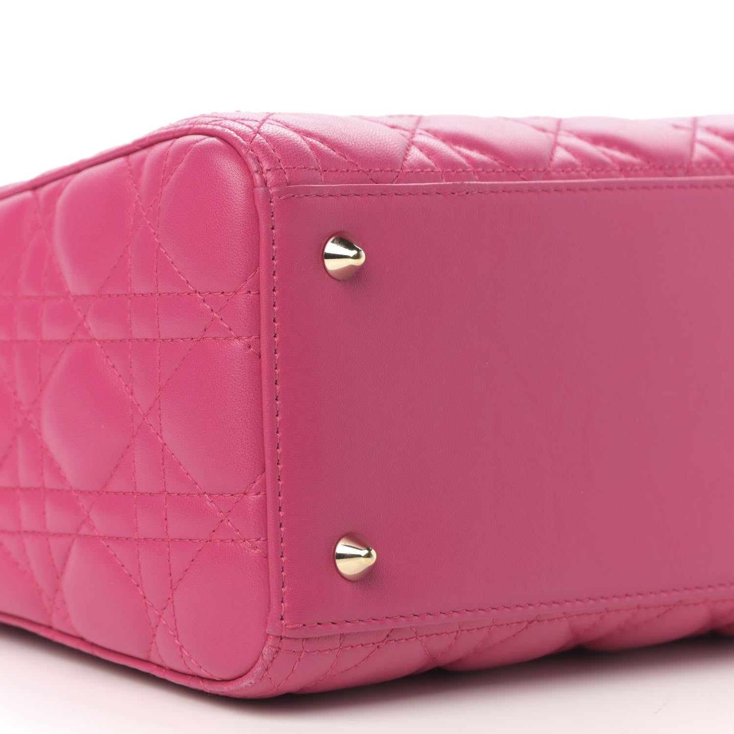 Christian Dior Lambskin Cannage Medium Lady Dior Fuchsia 9 of 12