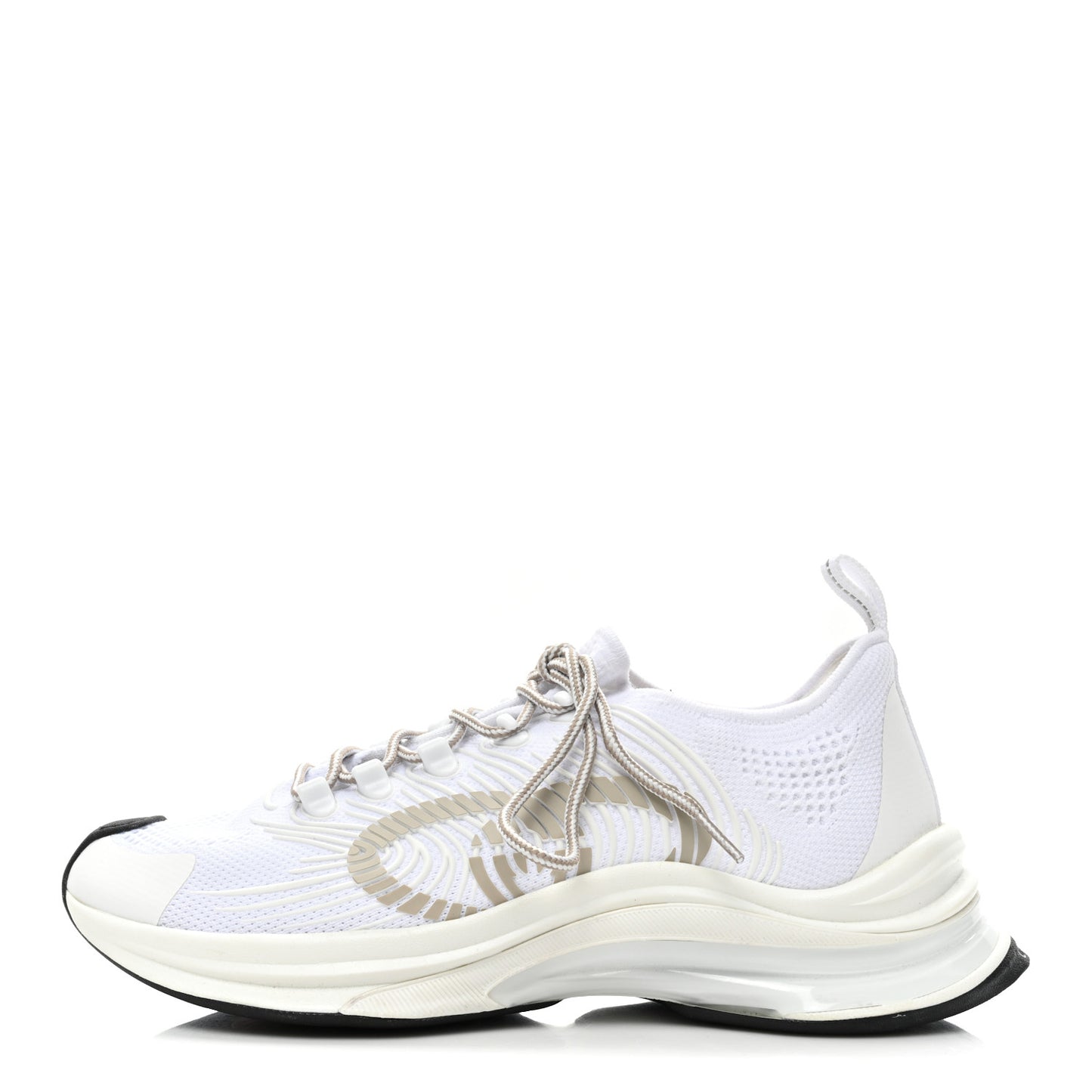 Technical Knit Fabric Waves Mens Gucci Run Sneakers 8.5 Great White Thunder
