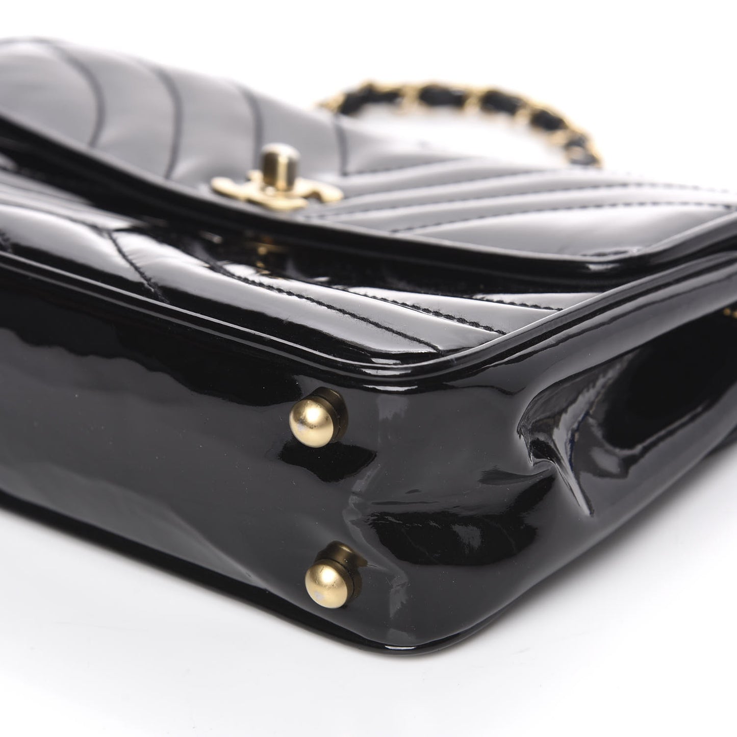 Patent Small Single Flap Black