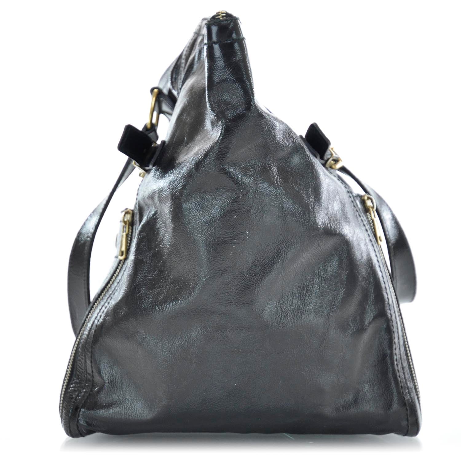 Saint Laurent Patent Large Downtown Tote Black 3 of 9