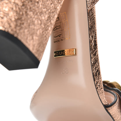 Gucci Galassia GG Marmont Ankle Wrap 105mm Sandals 38 Salmone 7 of 8