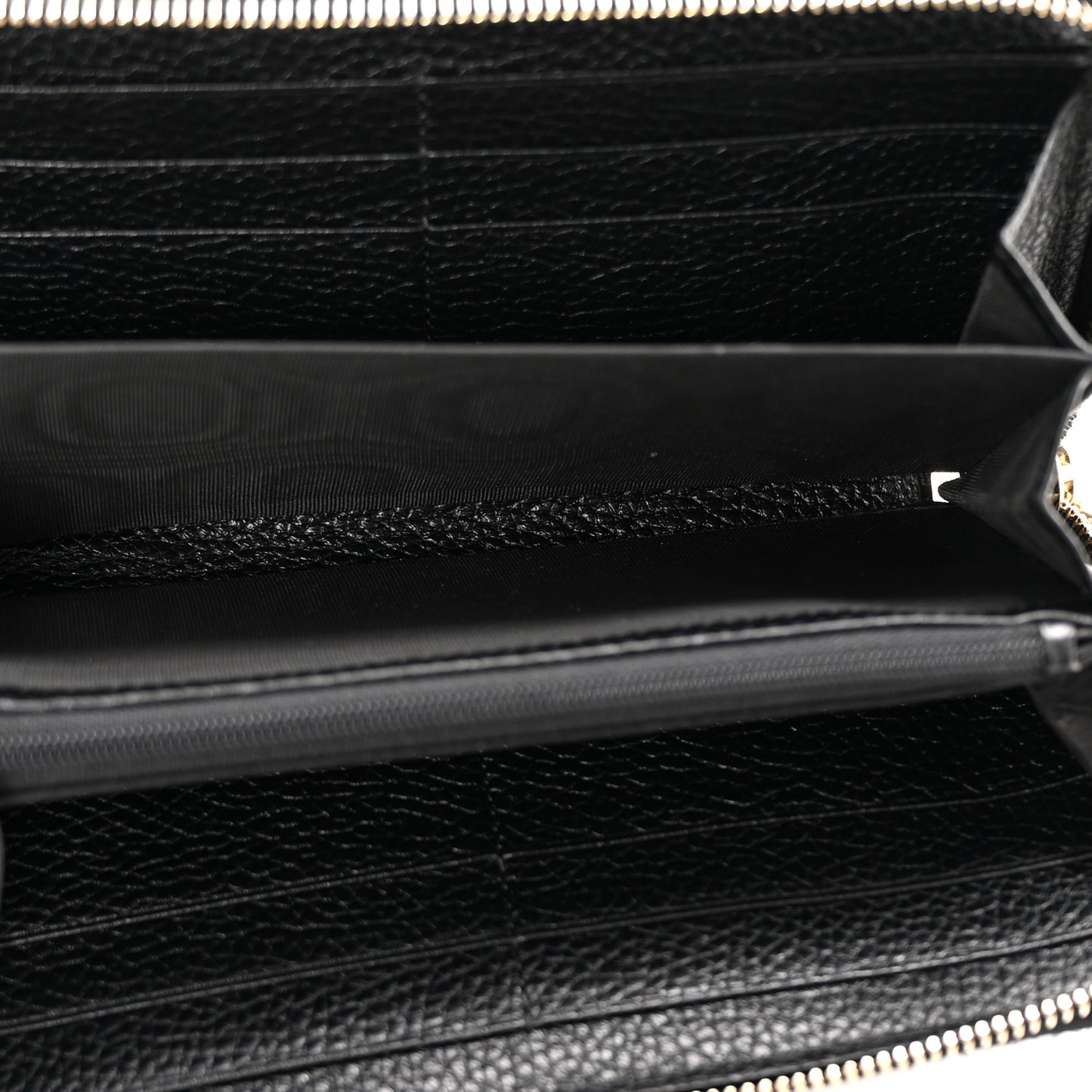 Pebbled Calfskin Soho Zip Around Wallet Black