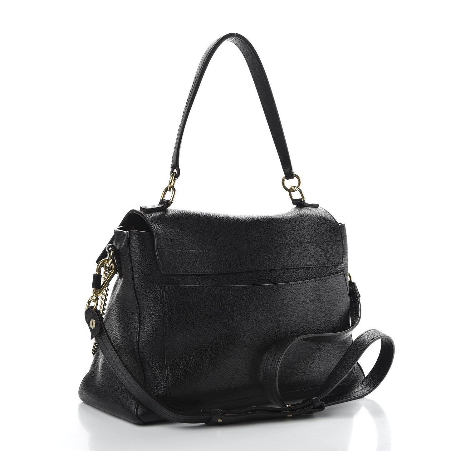 Calfskin Medium Faye Day Shoulder Bag Black