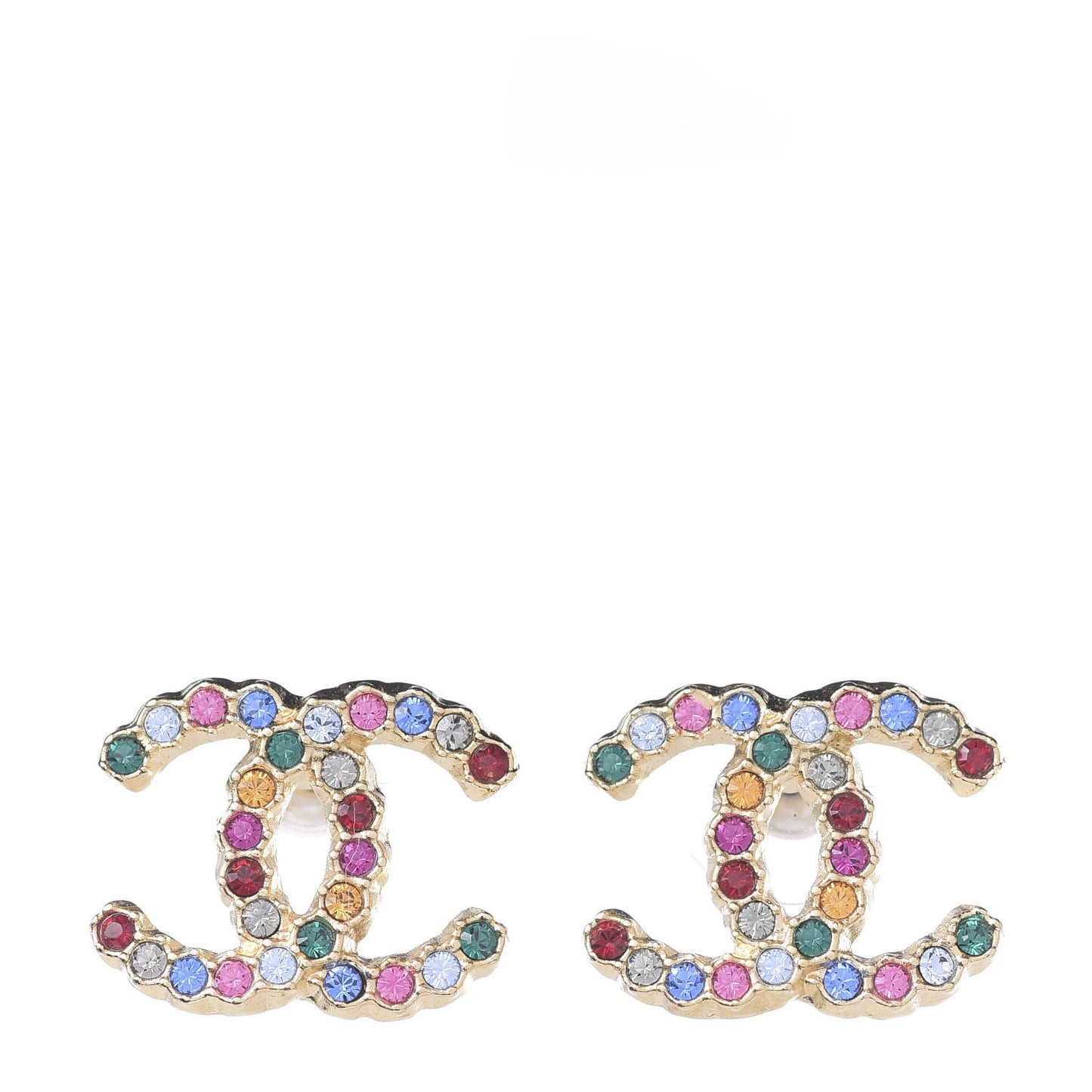 Crystal Over The Rainbow CC Earrings Gold Multicolor