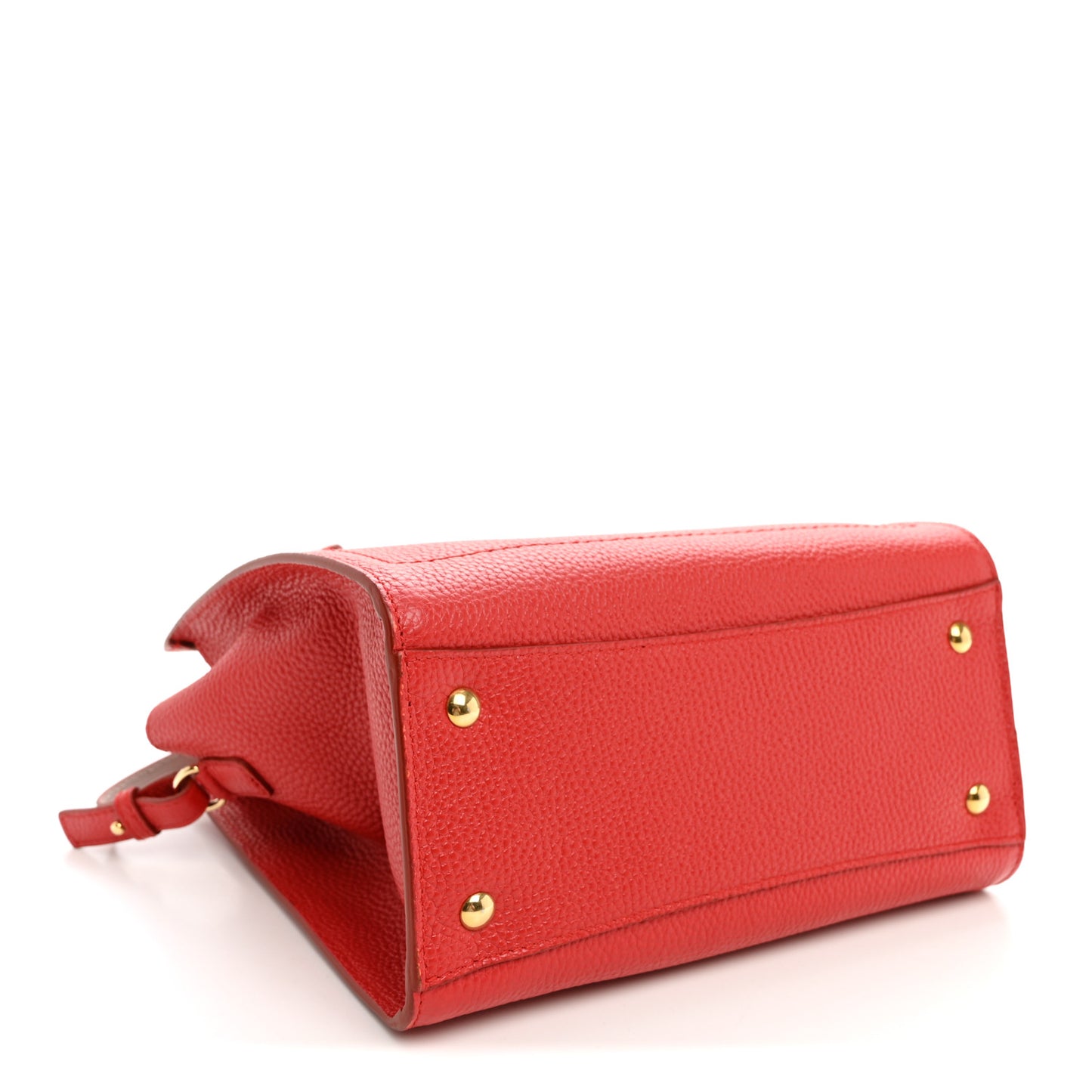 Hammered Calfskin Double Handle Small Amy Tote Flame Red Jasmine Flower