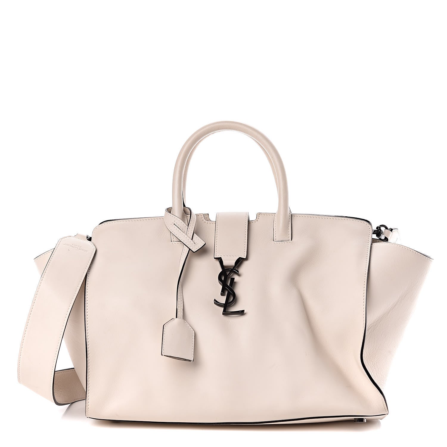 Saint Laurent Calfskin Small Monogram Cabas Dove White 1 of 15