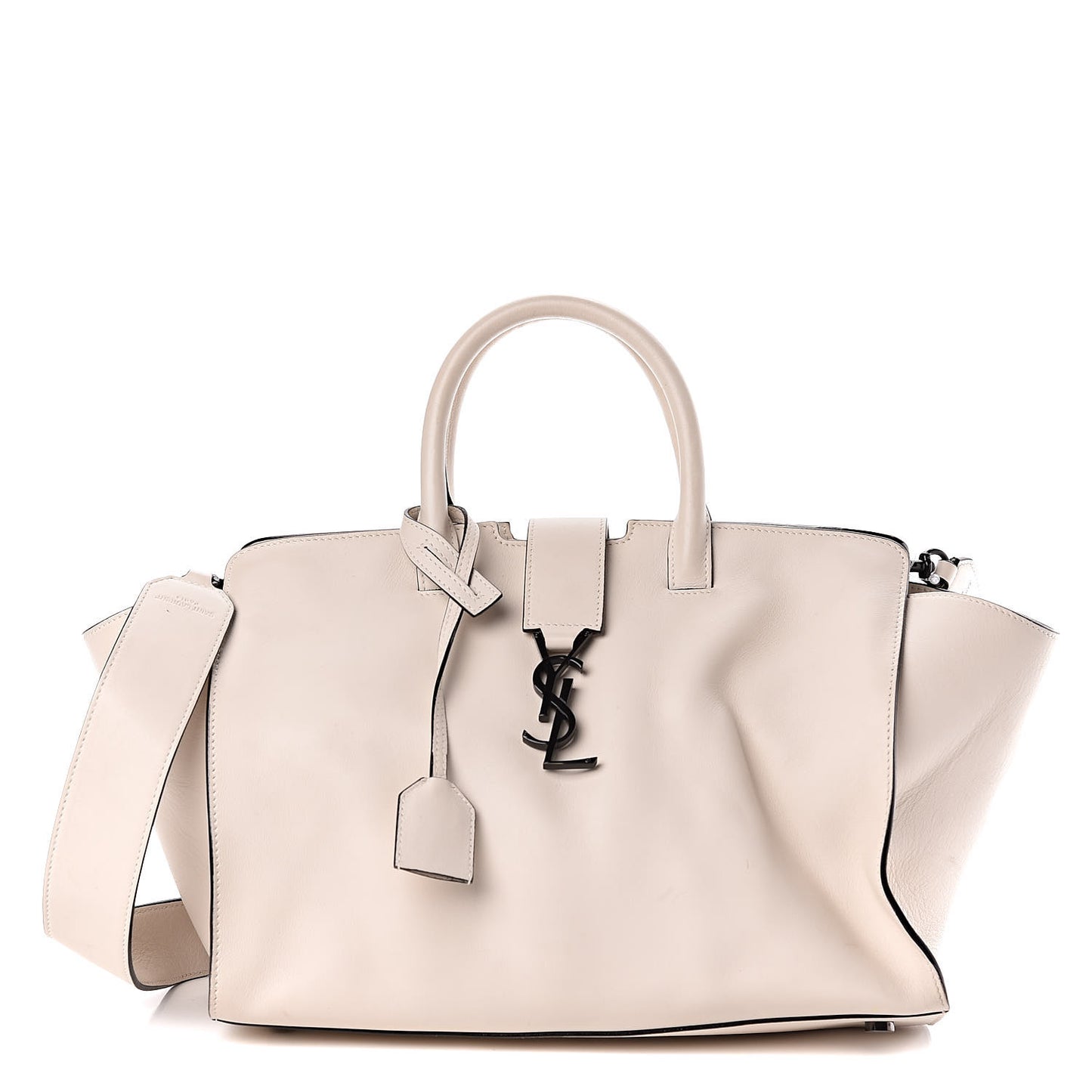 Calfskin Small Monogram Cabas Dove White