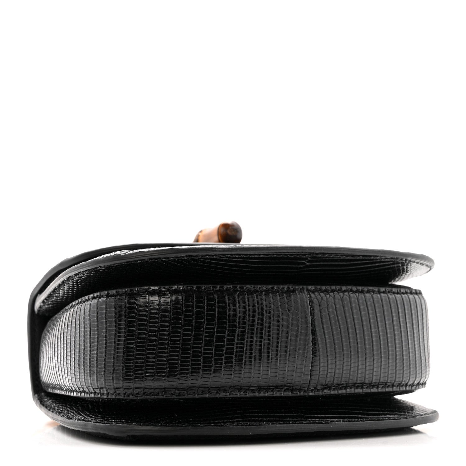 Gucci Sequin Lizard Embossed GG Mini Bamboo 1947 Top Handle Chain Bag Black White 4 of 12