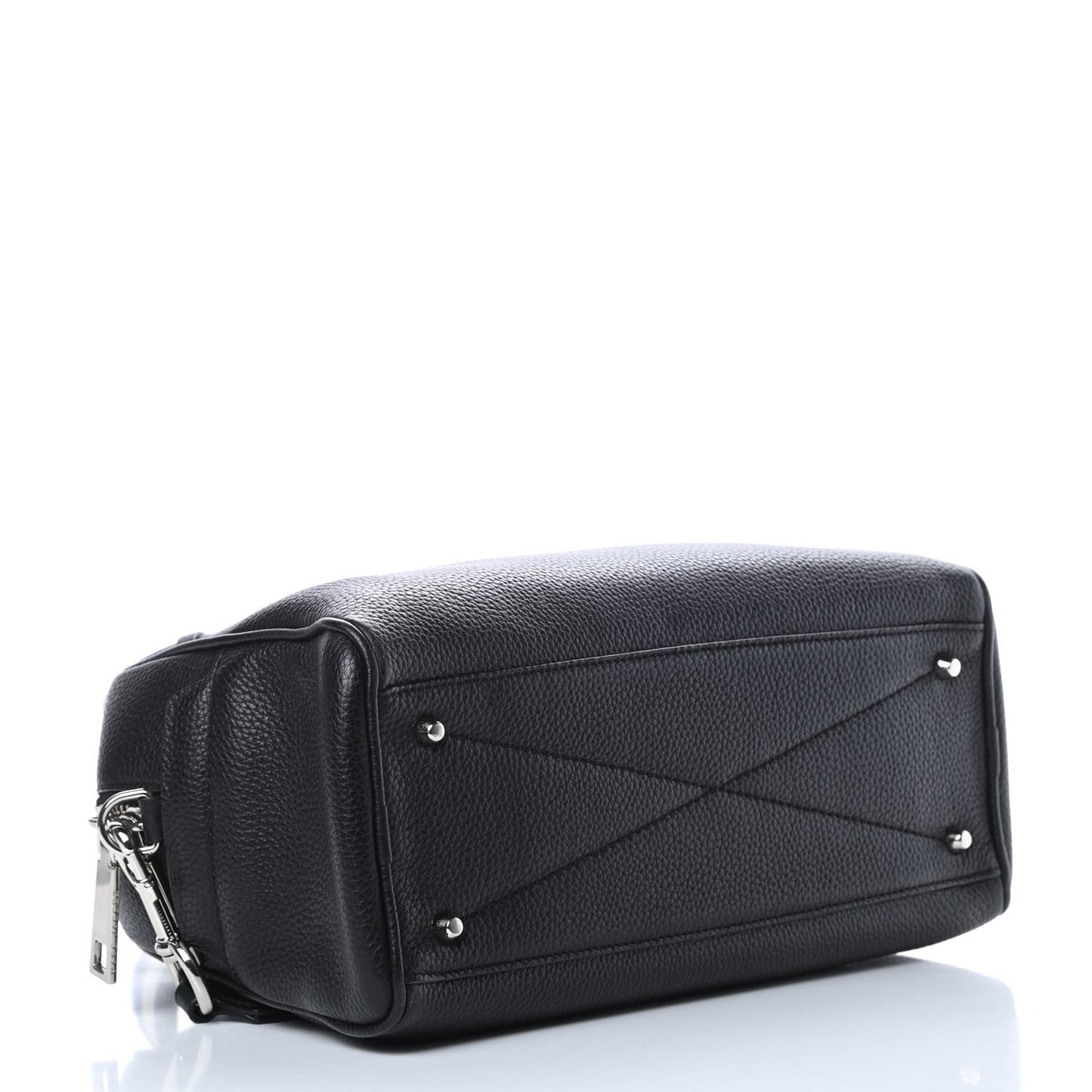 Pebbled Calfskin Gotham Bauletto Satchel Black