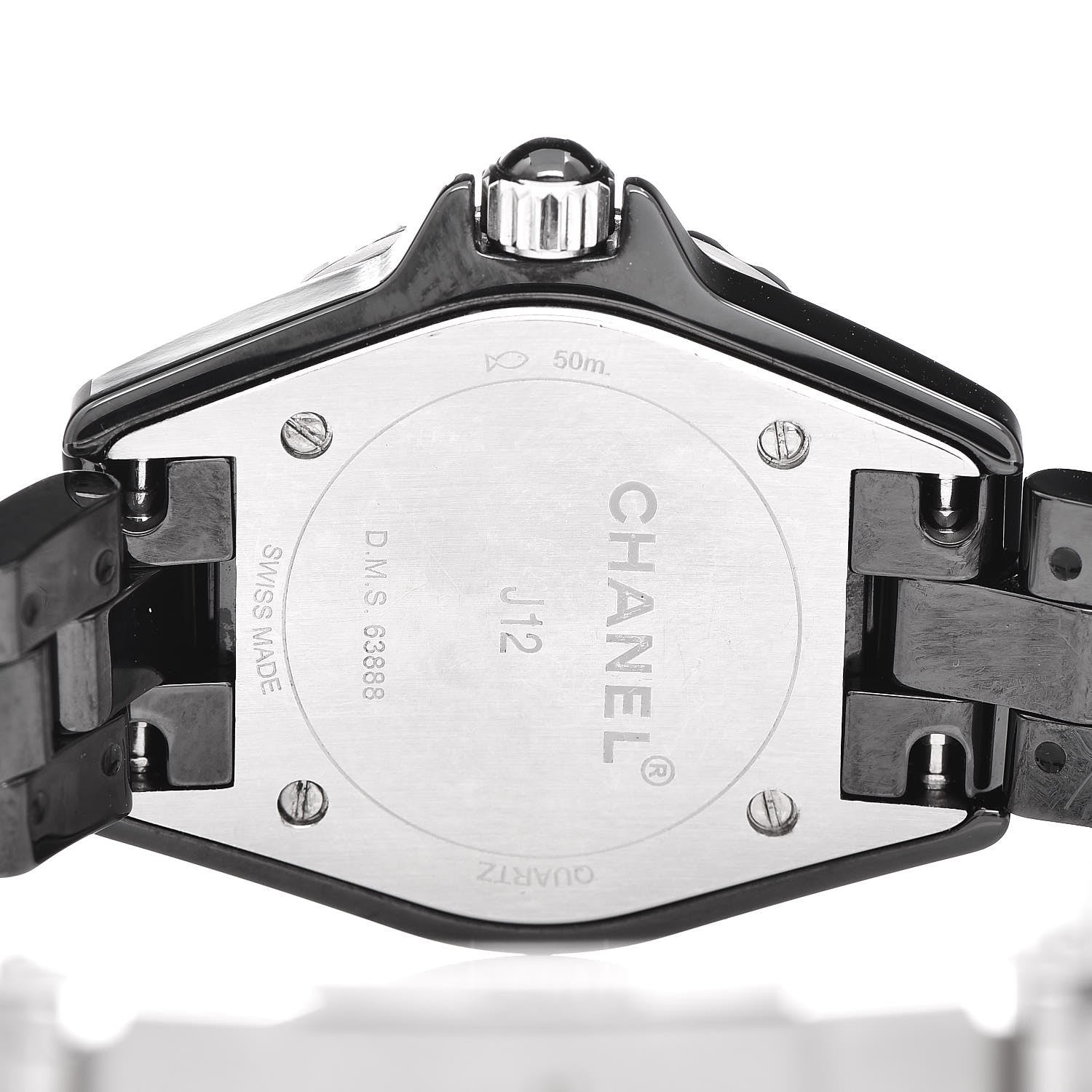 Chanel Stainless Steel Ceramic Diamond 29mm J12 Quartz Watch Black 6 of 6