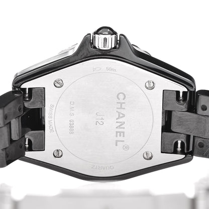 Chanel Stainless Steel Ceramic Diamond 29mm J12 Quartz Watch Black 6 of 6