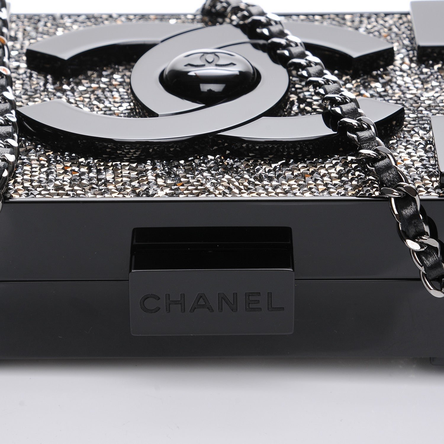 Chanel Plexiglass Crystal Lego Clutch Black 5 of 11