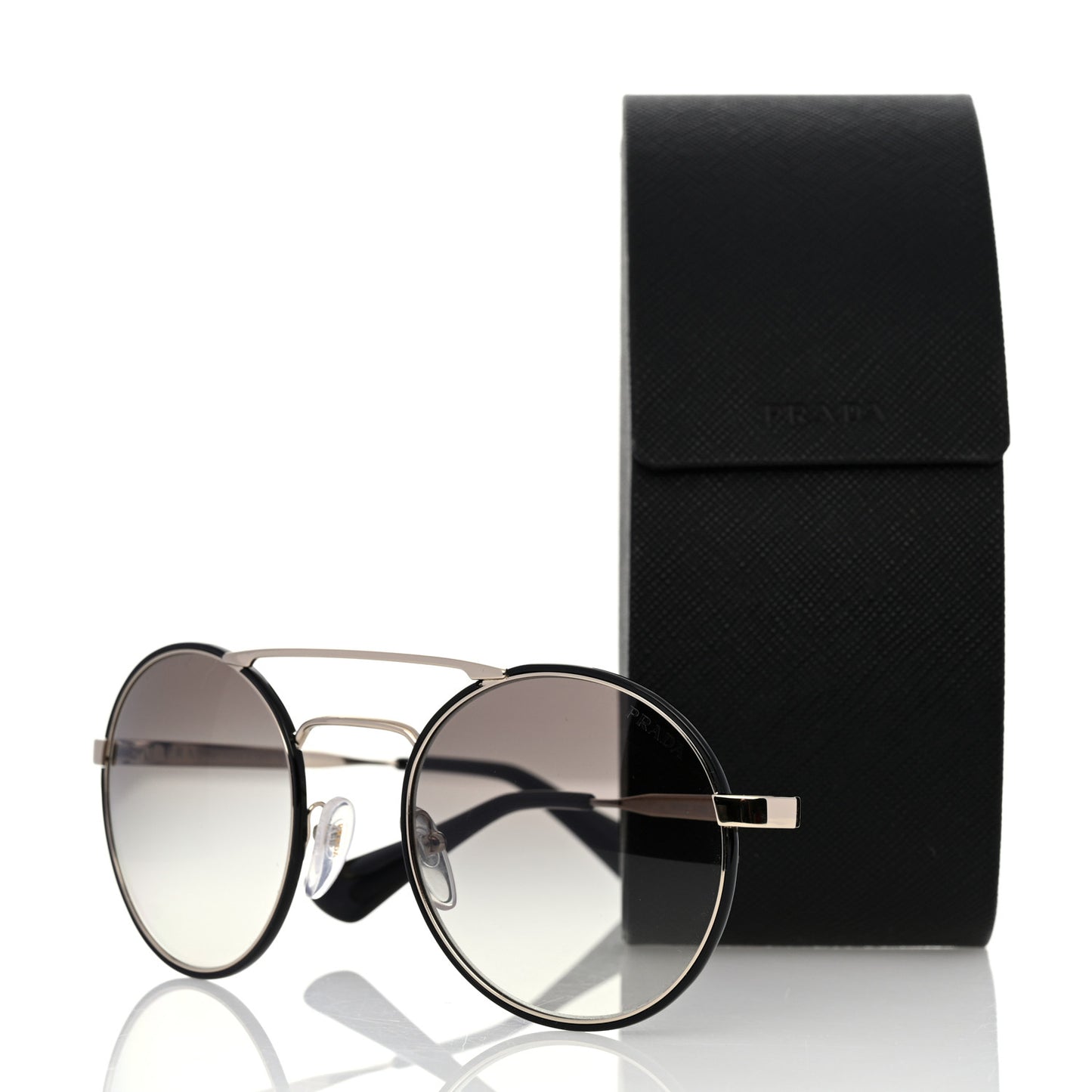 Round Sunglasses SPR 51S Black Silver