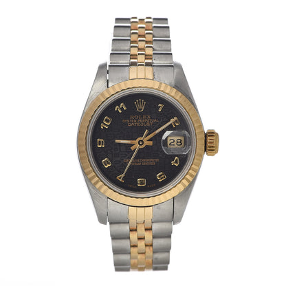 Rolex Stainless Steel 18K Yellow Gold 26mm Oyster Perpetual Datejust Watch Black Jubilee 69173 1 of 7