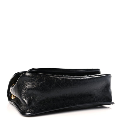 Saint Laurent Crinkled Calfskin Matelasse Monogram Medium Niki Chain Satchel Black 4 of 9