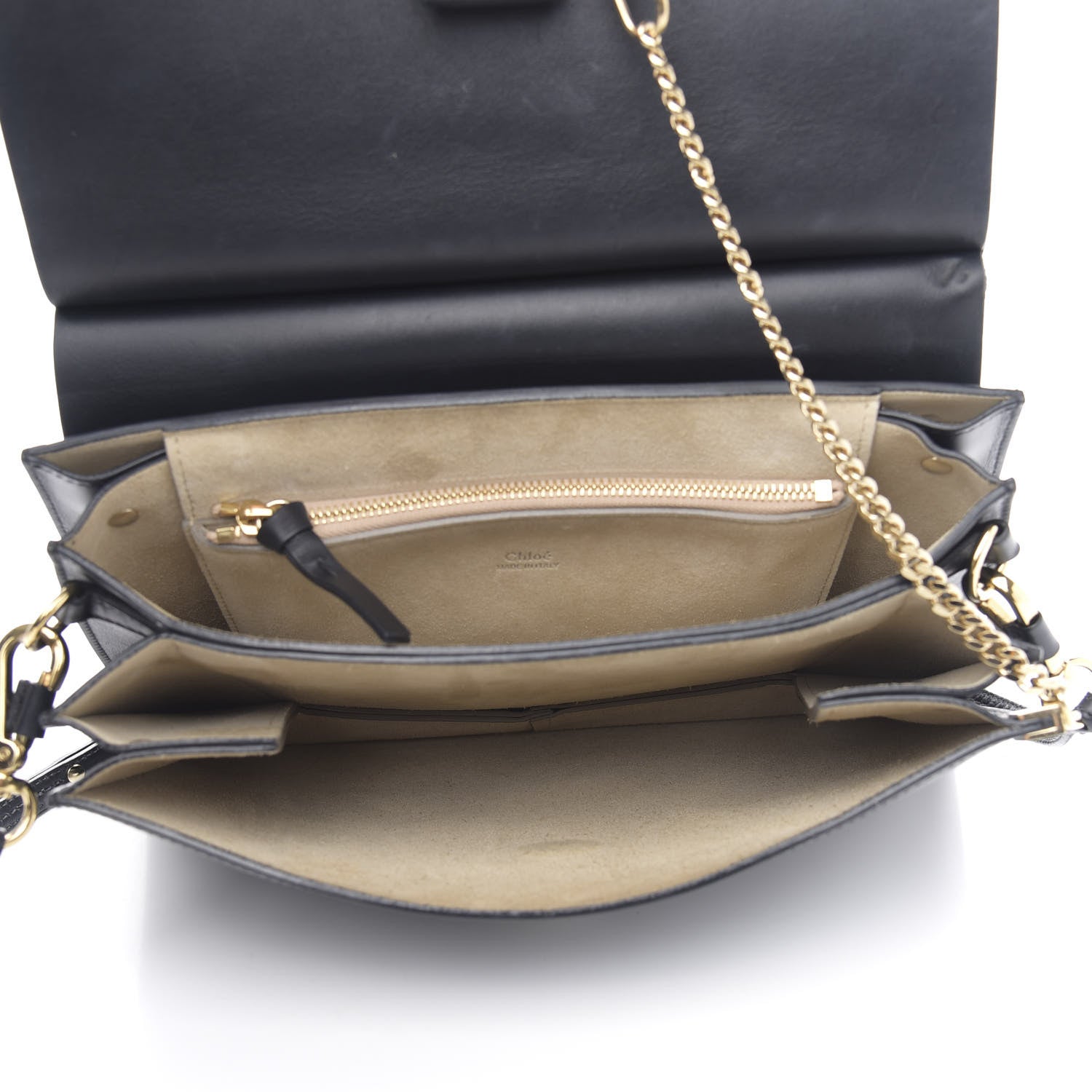 Chloe Suede Calfskin Medium Faye Shoulder Bag Black 5 of 13