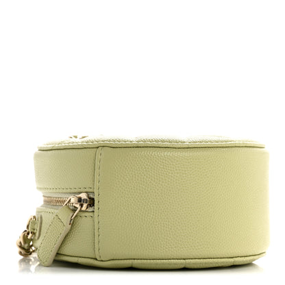 Chanel Caviar Quilted French New Wave Round Clutch With Chain Light Green 4 of 12