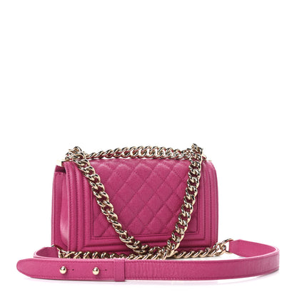 Chanel Caviar Quilted Small Boy Flap Fuchsia 3 of 9