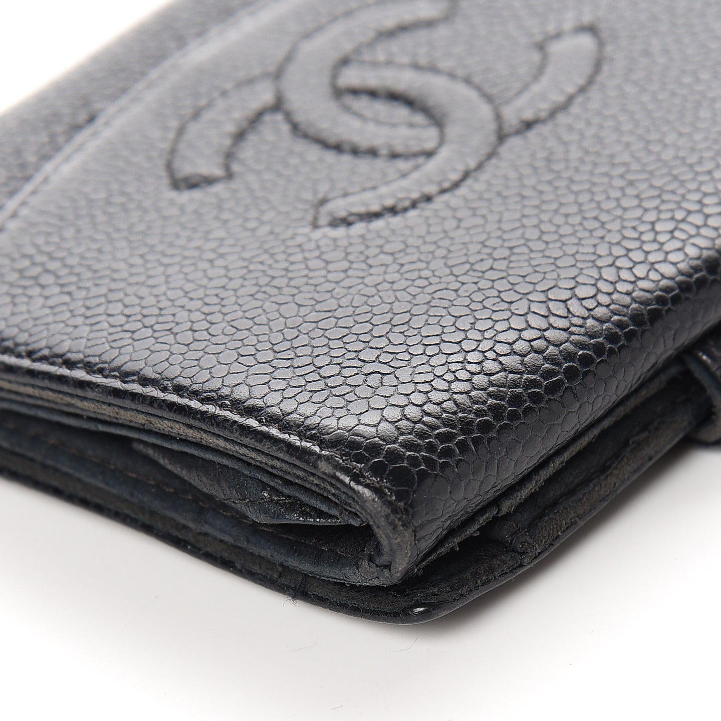 Caviar Timeless CC Compact French Wallet Black