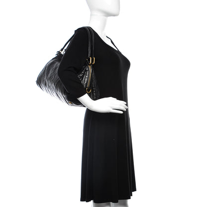 Prada Nappa Antique Shoulder Bag Black 2 of 9