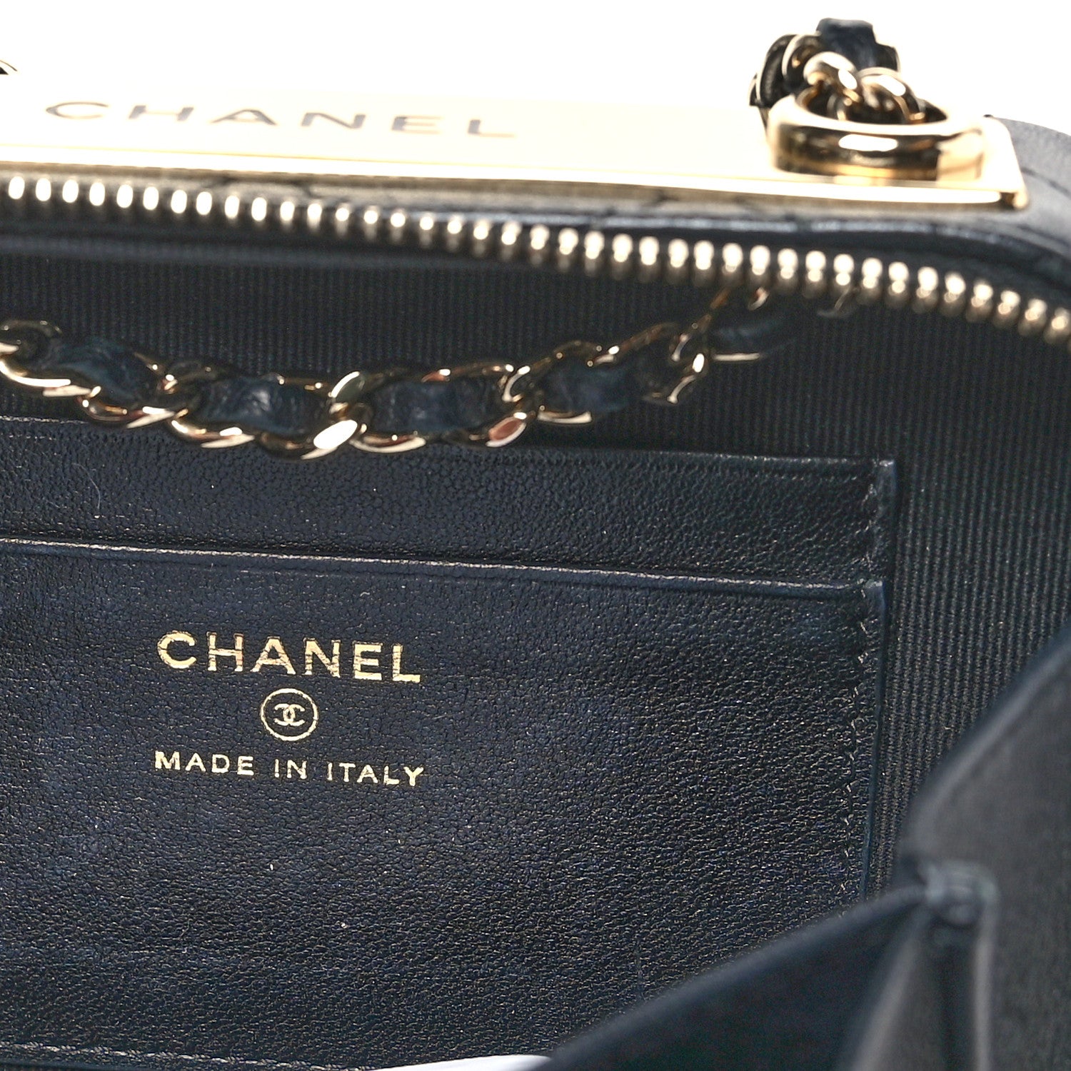 Chanel Lambskin Quilted Small Trendy CC Camera Case With Chain Navy 6 of 10