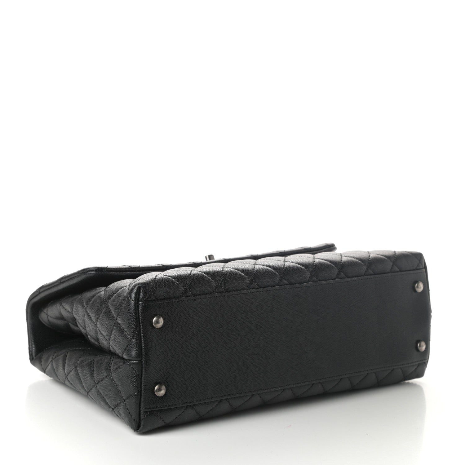 Chanel Caviar Lizard Quilted Medium Coco Handle Flap Black 4 of 10