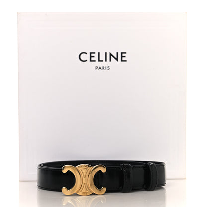 Celine Box Calfskin Medium 25mm Triomphe Belt Black 75 30 Black 6 of 6