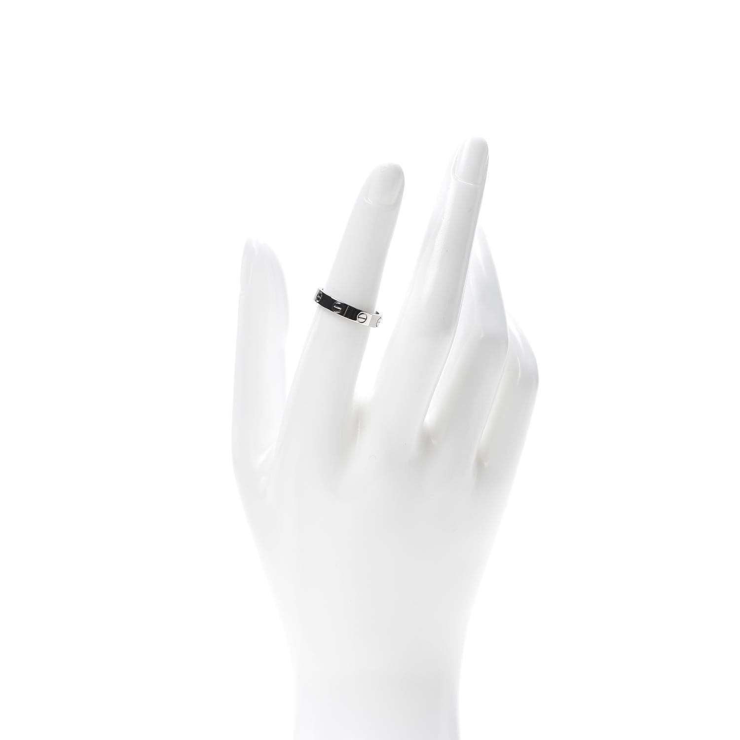 Cartier 18K White Gold 3.5mm LOVE Wedding Band Ring 52 6 2 of 5