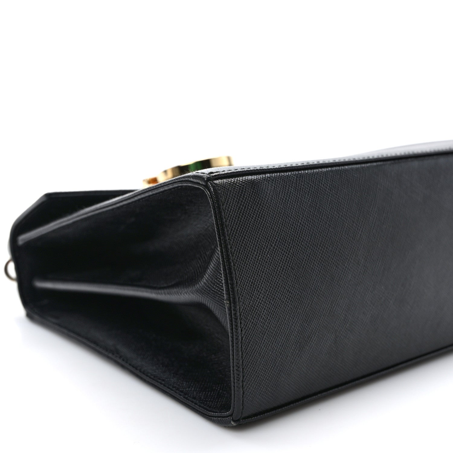 Salvatore Ferragamo Hammered Calfskin Small Iconic Top Handle Bag Black 7 of 8