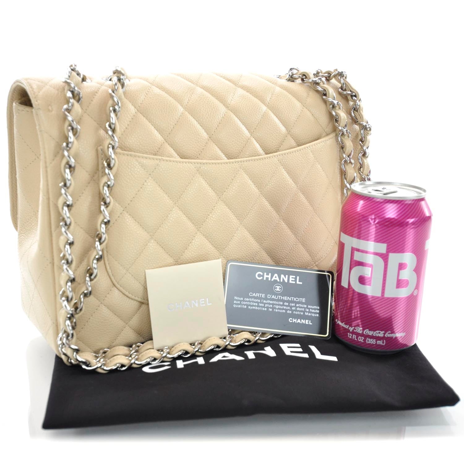 Chanel Caviar Jumbo Single Flap Beige Clair 3 of 12