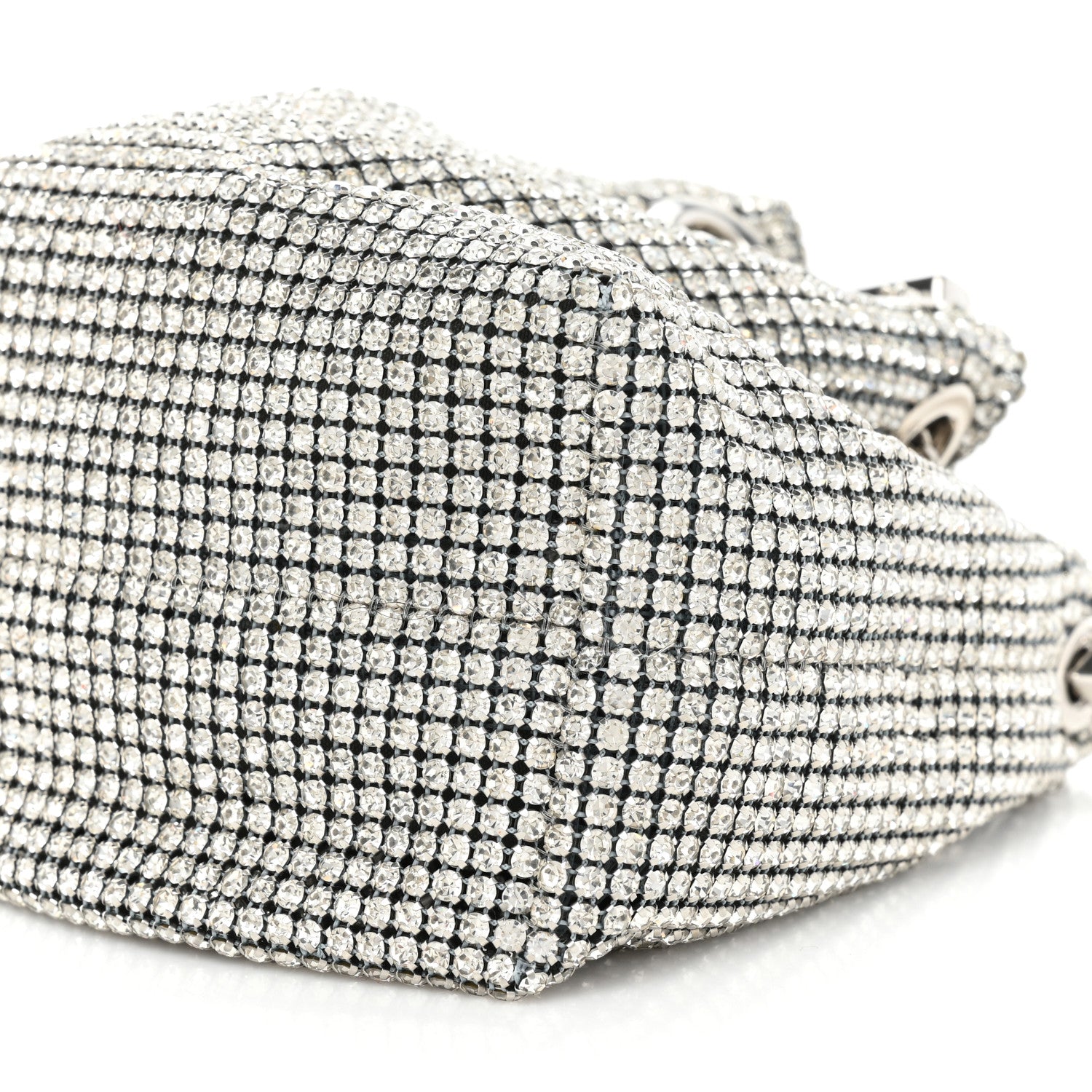 Jimmy Choo Satin Crystal Embellished Micro Bon Bon Bag Silver 7 of 9
