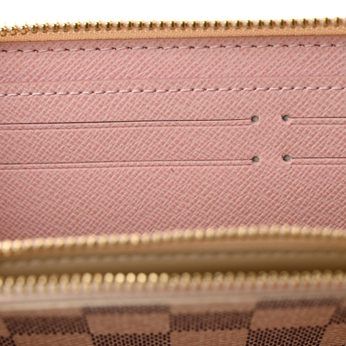 Damier Azur Clemence Wallet Rose Ballerine