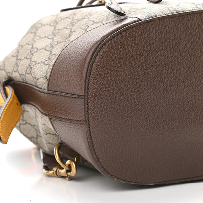 Gucci GG Supreme Monogram Neo Vintage Drawstring Bucket Backpack Beige New Acero Crop 9 of 12