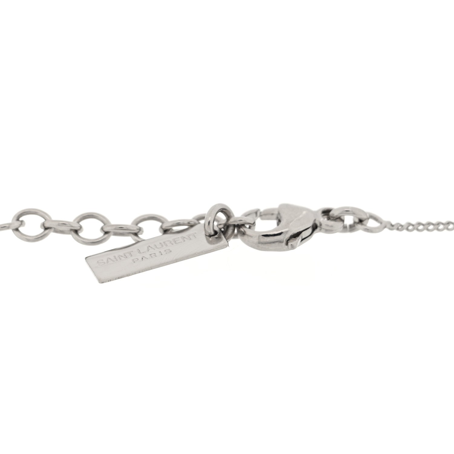 Saint Laurent Brass Monogram Charm Bracelet L Silver 4 of 4