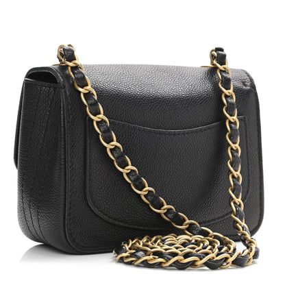 Chanel Grained Calfskin Mini Square Classic Pure Flap Black 3 of 12
