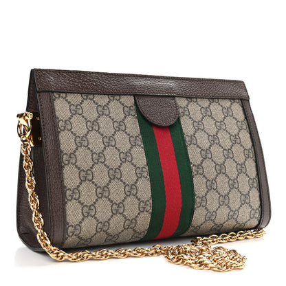 Gucci GG Supreme Monogram Web Small Ophidia Chain Shoulder Bag Brown 3 of 11