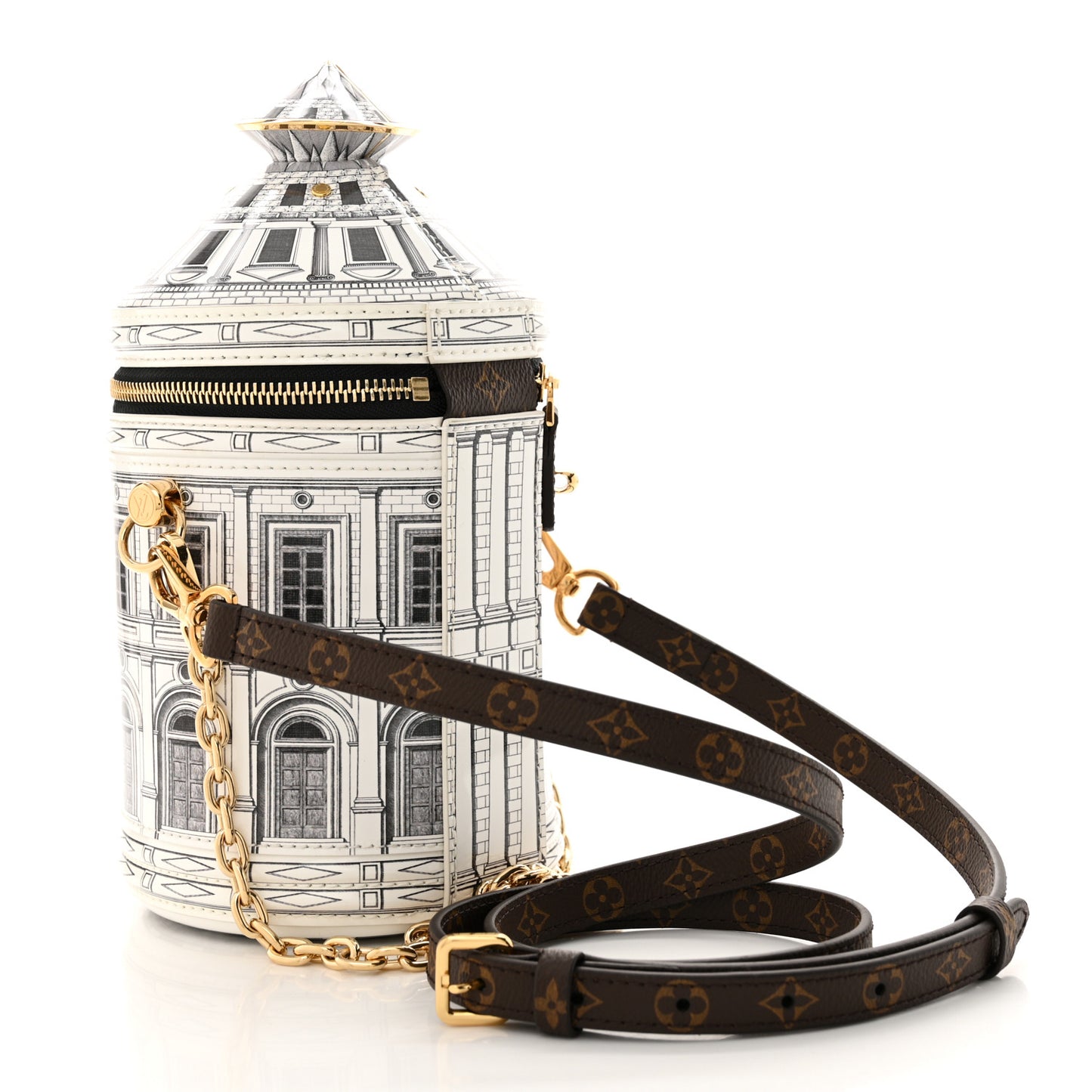 X FORNASETTI Calfskin Architettura Cannes Black White
