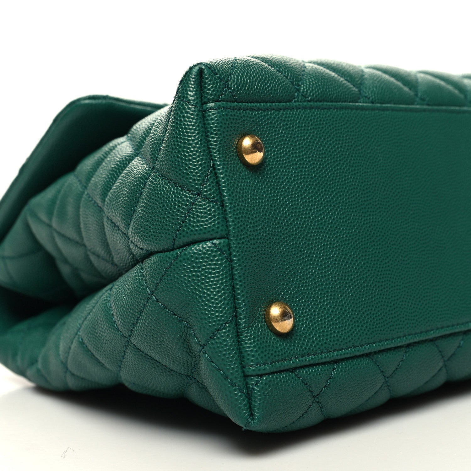Chanel Caviar Quilted Medium Coco Handle Flap Green 9 of 11