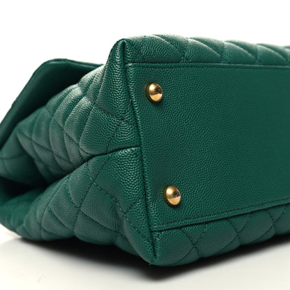 Chanel Caviar Quilted Medium Coco Handle Flap Green 9 of 11