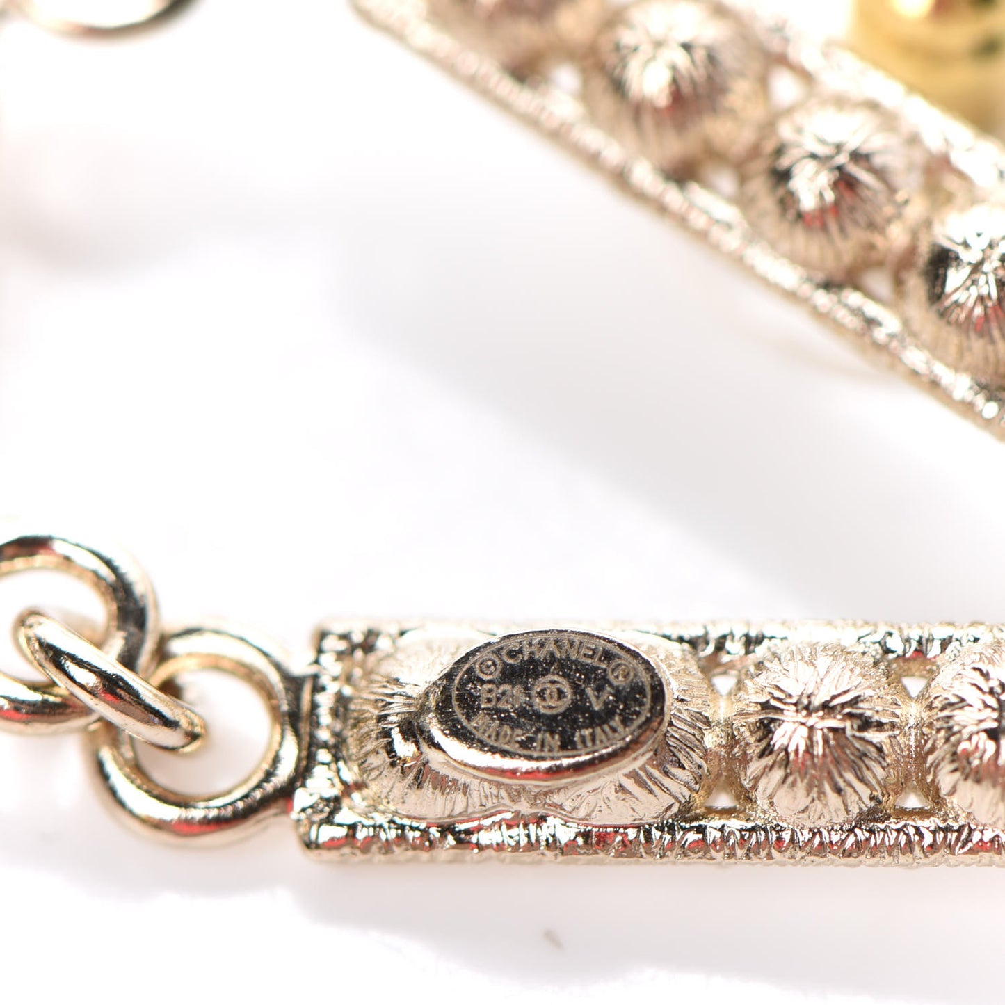 Crystal Cha-Nel Logo Drop Earrings Gold