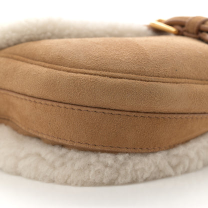 Christian Dior Suede Shearling Medium Bobby Flap Natural 8 of 10