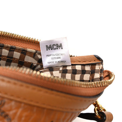 MCM Visetos Liz Shopper Tote Pouch Cognac 6 of 11