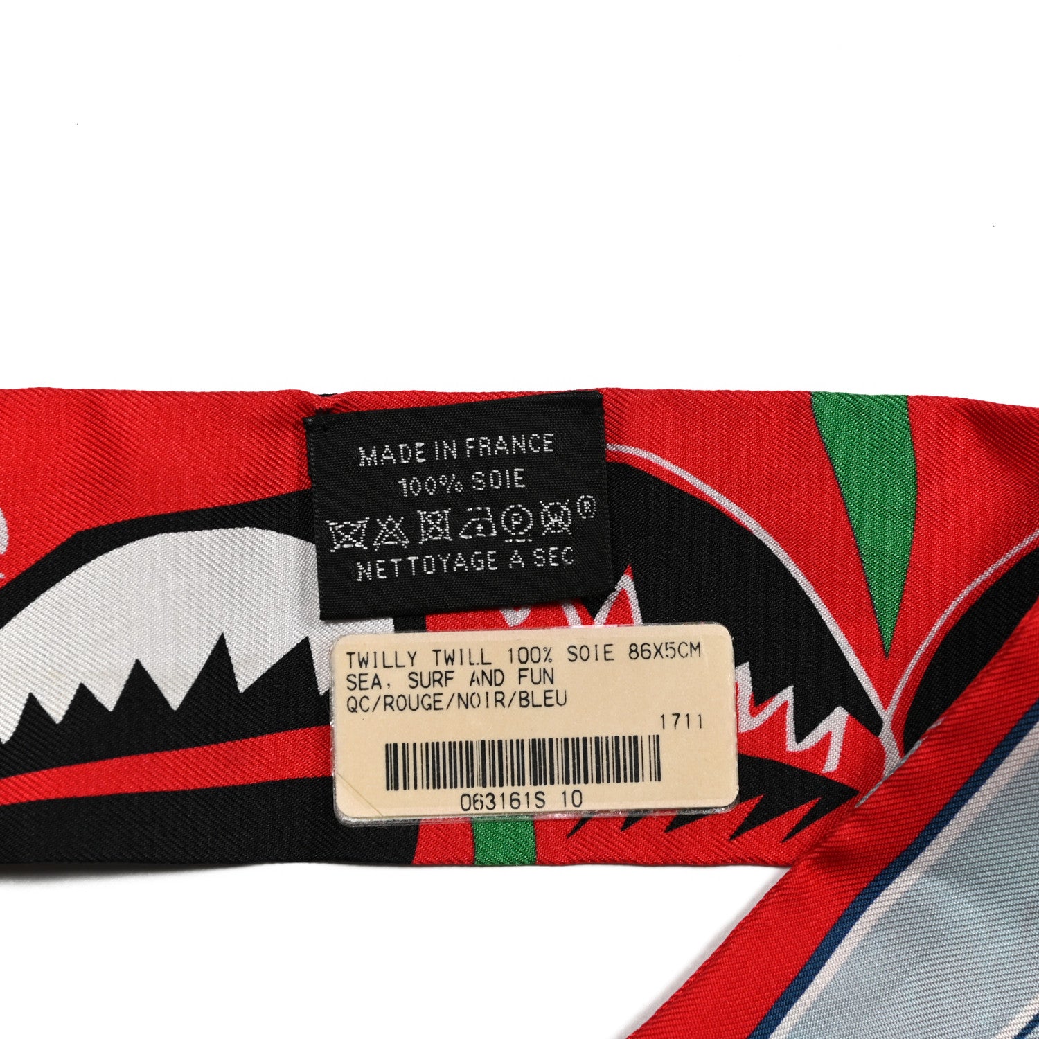 Hermes Silk Sea Surf and Fun Twilly Rouge Black Bleu 4 of 6