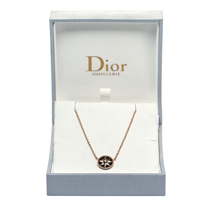 Christian Dior 18K Rose Gold Diamond Black Onyx Rose Des Vents Necklace 6 of 6