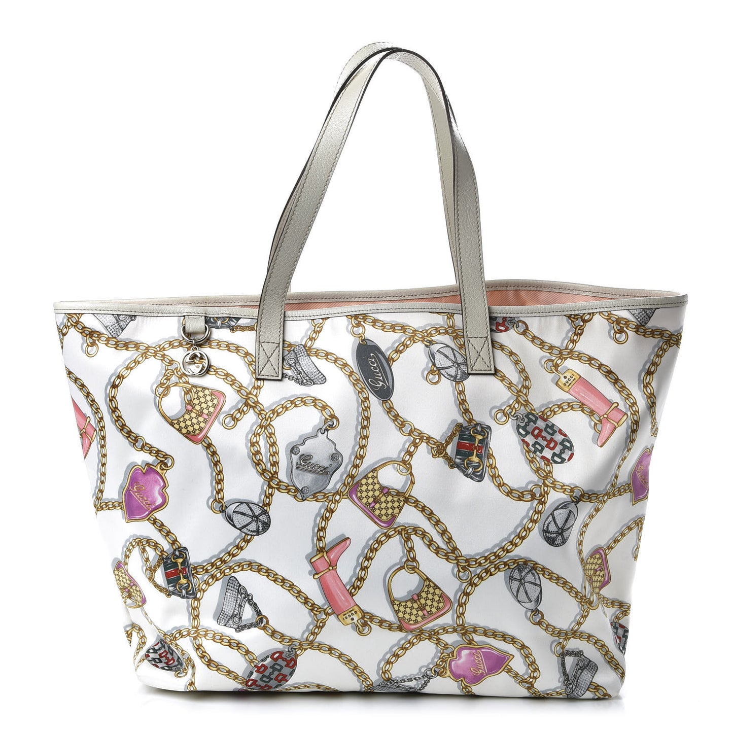 Nylon Print Tote White