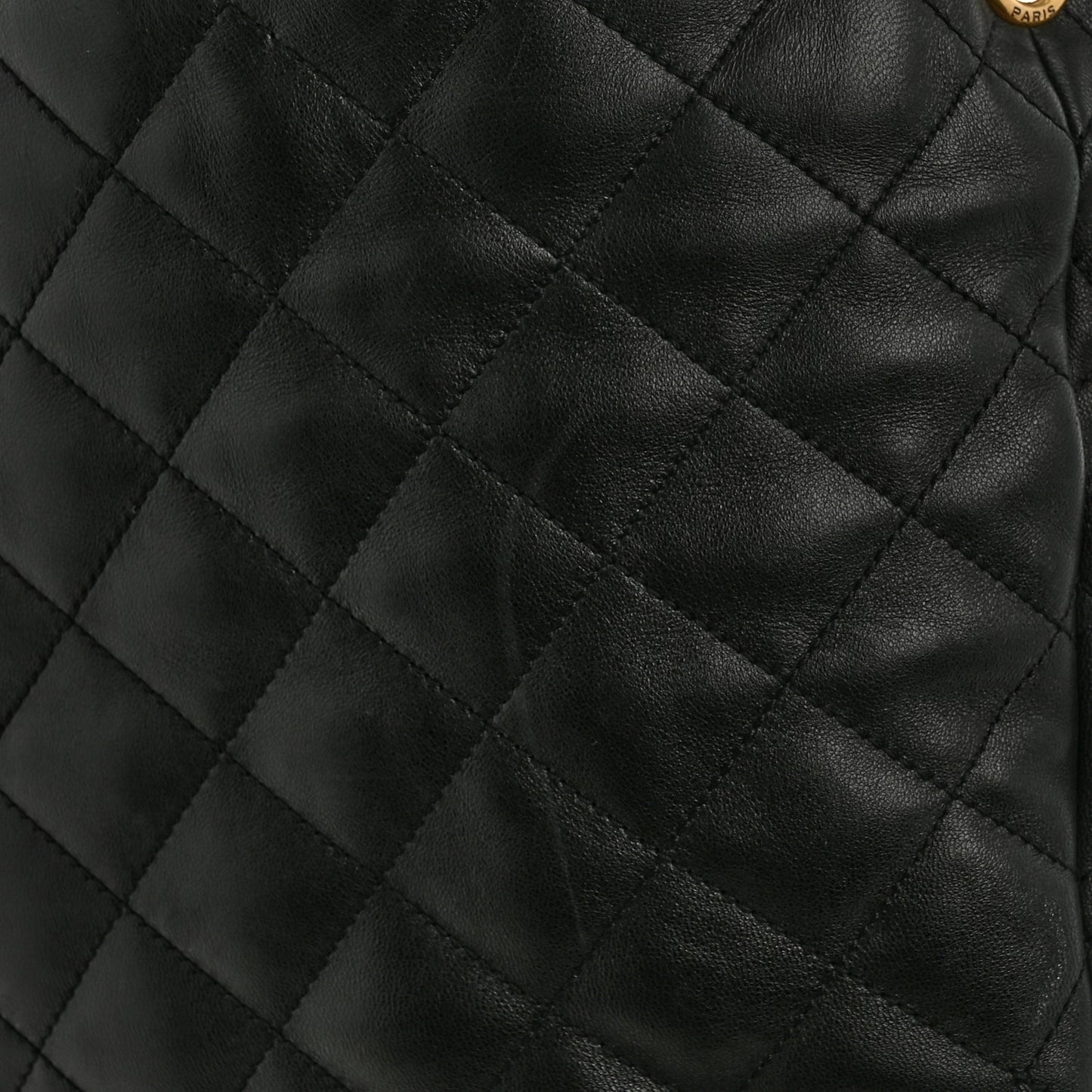 Lambskin Quilted Maxi Icare Shopping Tote Black