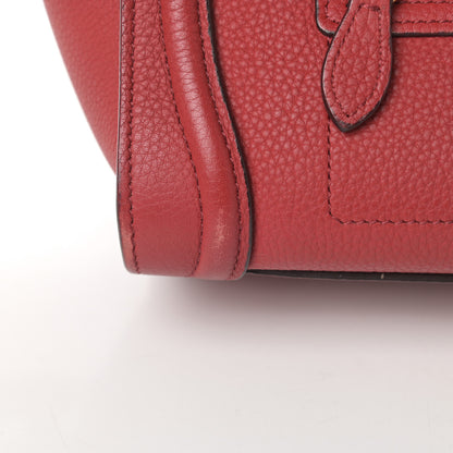 Celine Drummed Calfskin Nano Luggage Red 11 of 16